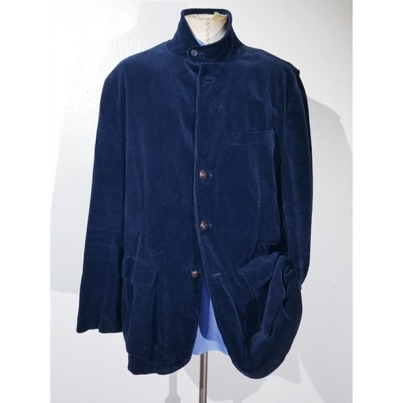 Vintage POLO Ralph Lauren Blue Corduroy Shooting Hunting Coat Jacket XXL 48L rrl - Picture 6 of 10